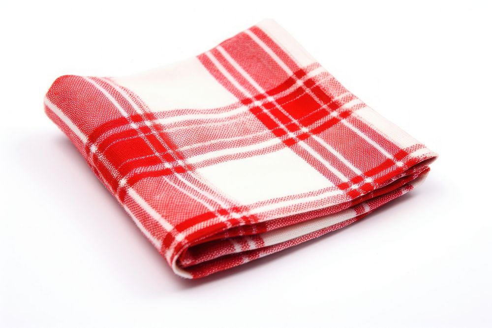 Red and white scotch napkin white background tablecloth freshness. AI generated Image by rawpixel.