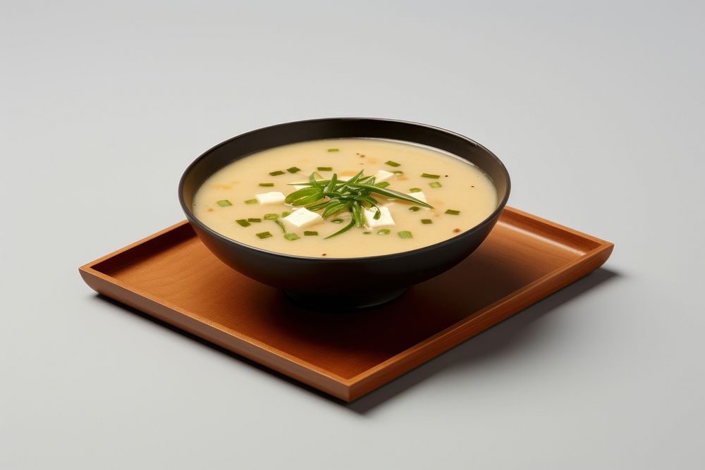 Miso Soup soup plate food. AI generated Image by rawpixel.