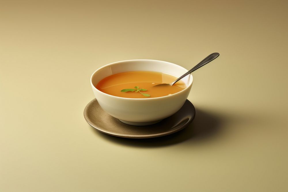 Miso Soup soup spoon food. AI generated Image by rawpixel.