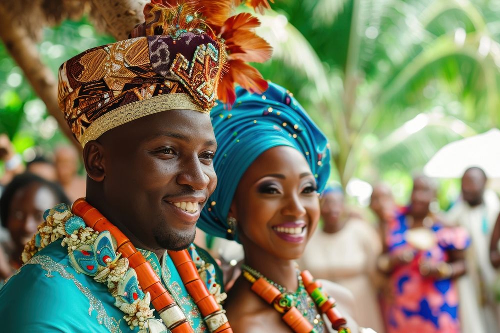 Black couple getting married wedding tradition jewelry.