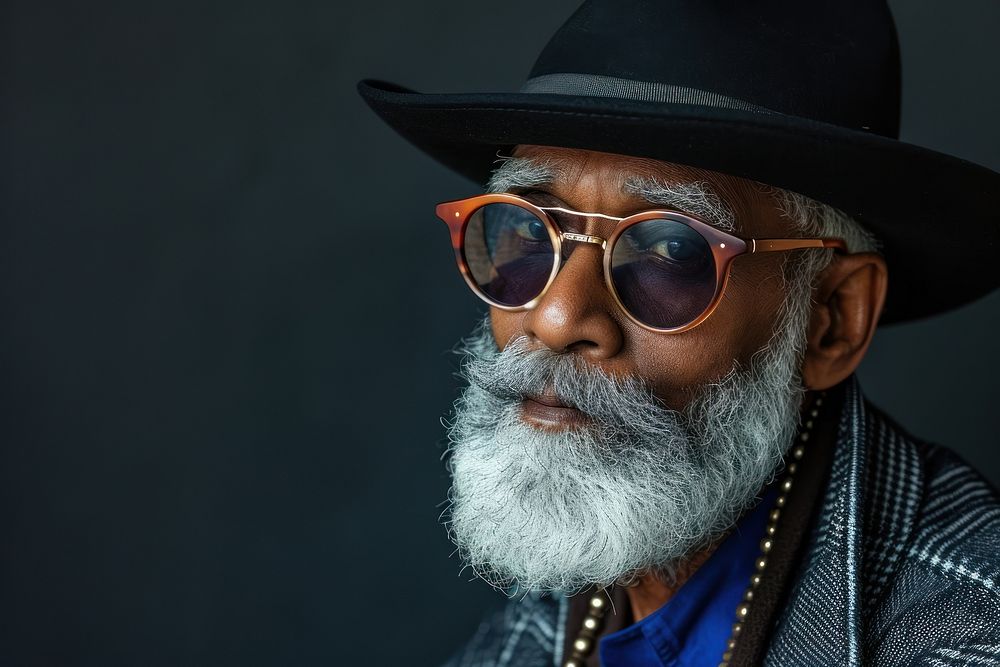 Indian american man sunglasses portrait fashion.