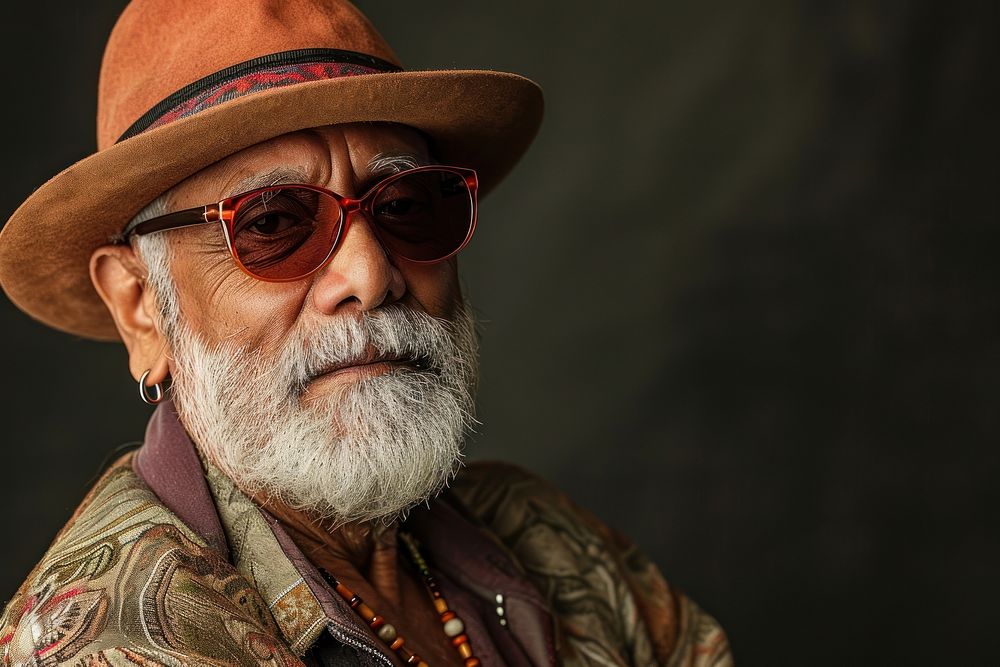Indian american man portrait fashion beard.