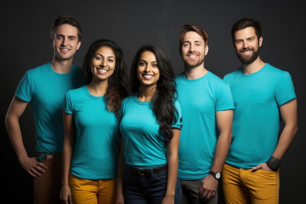Five indians wear volunteer shirts t-shirt adult environmentalist. AI generated Image by rawpixel.
