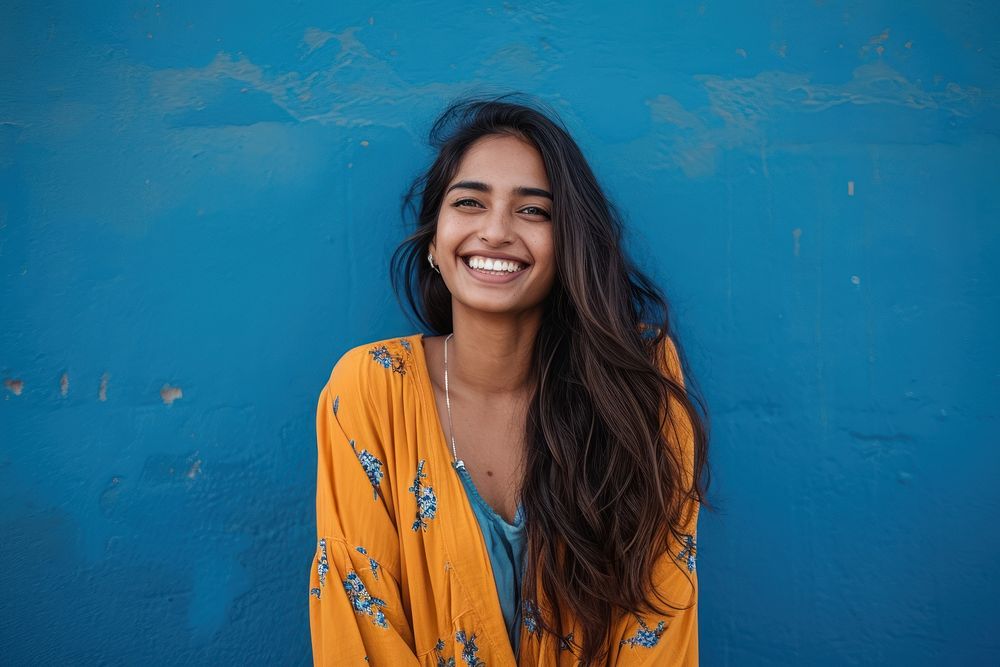 Indian american woman laughing smile adult.