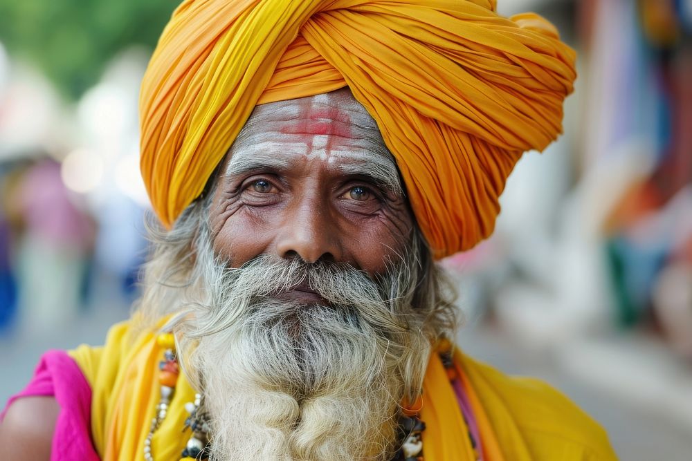 Indian man tradition turban spirituality.