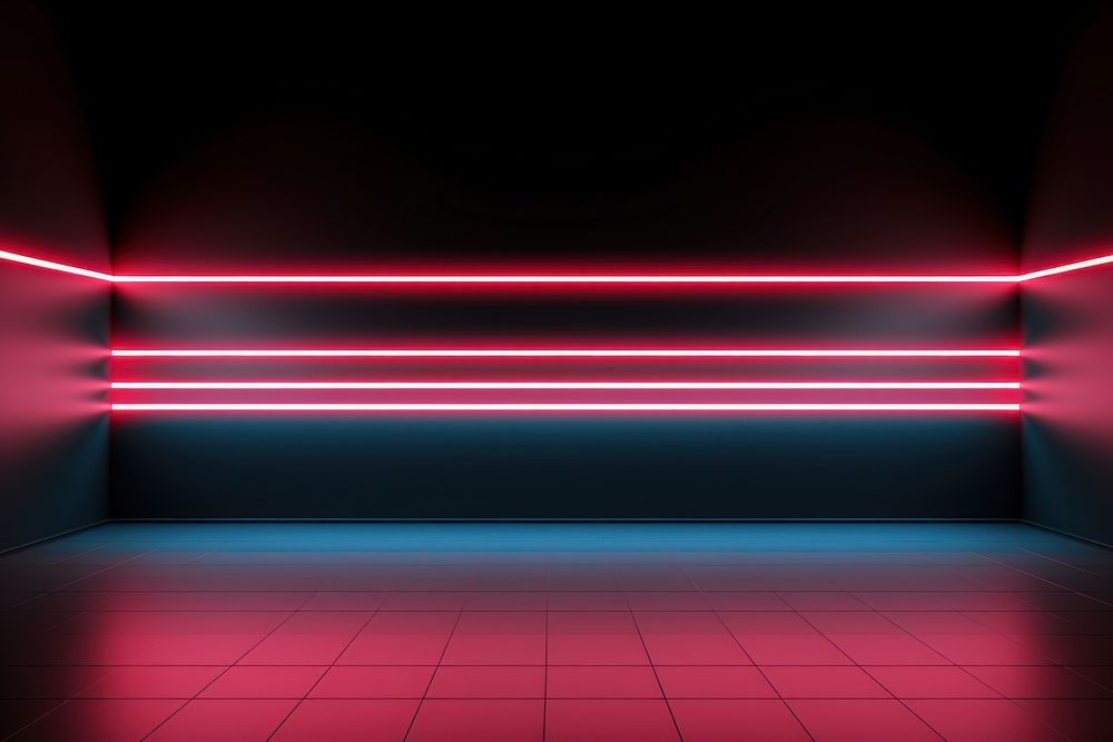  Neon lighting line architecture. AI generated Image by rawpixel.