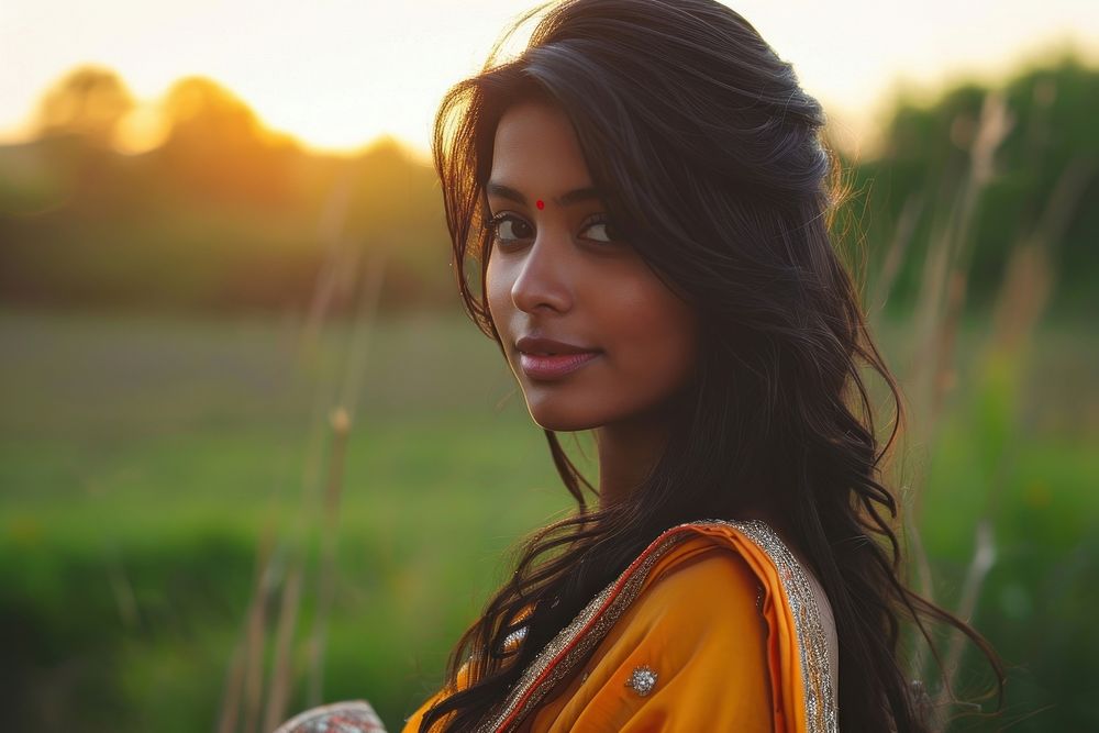 South asian woman portrait photo casual clothing.