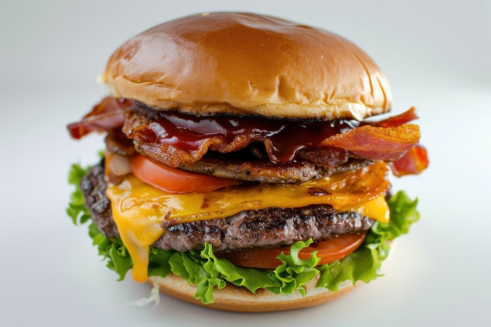 Photo of tocino burger food hamburger vegetable.
