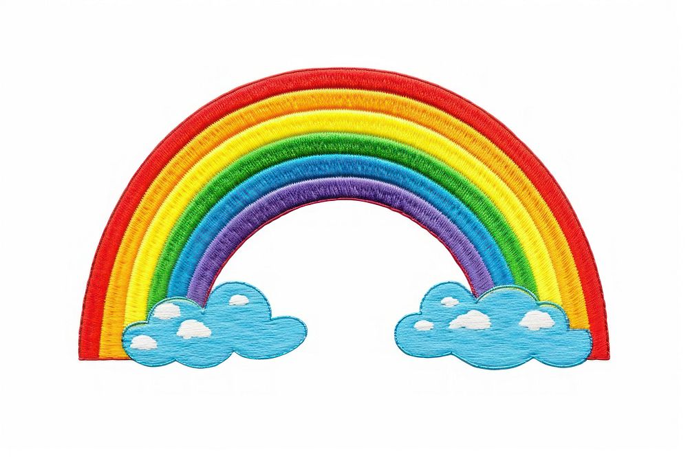 Rainbow in embroidery style toy creativity spectrum.