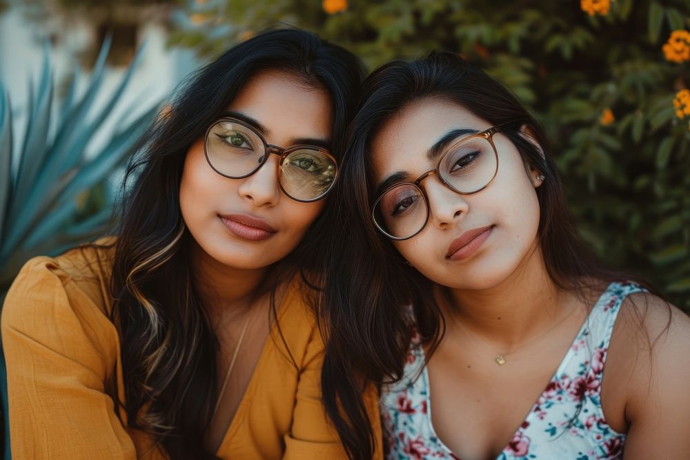 Indian american women portrait glasses adult.