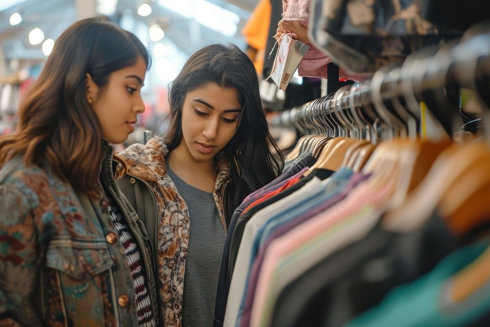 Indian american women shopping adult togetherness.