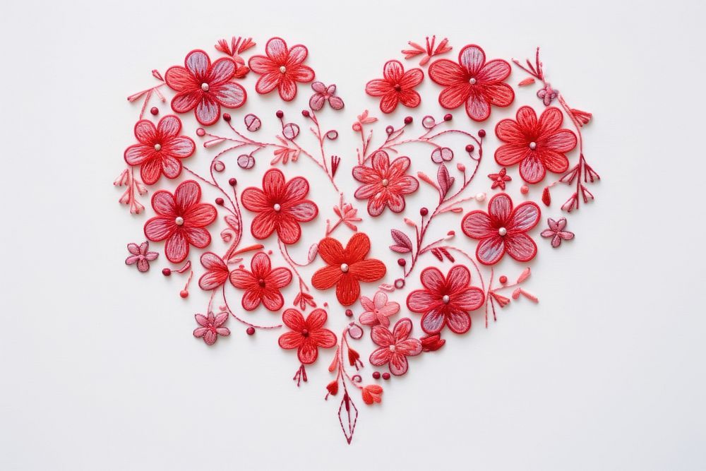Embroidery pattern art valentine's day.