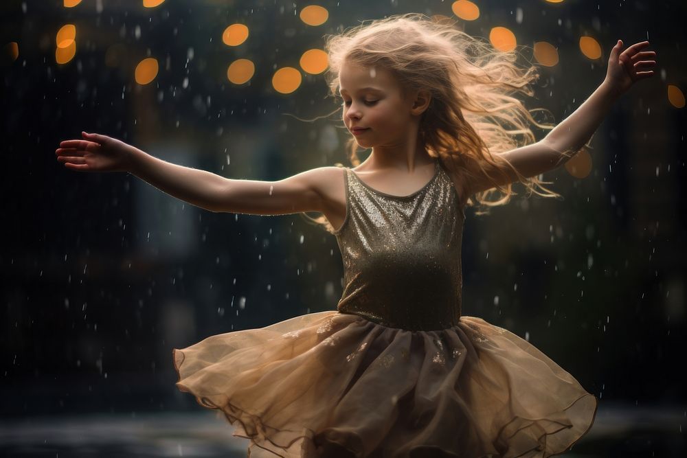 Kid doing ballet dancing joy entertainment. AI generated Image by rawpixel.