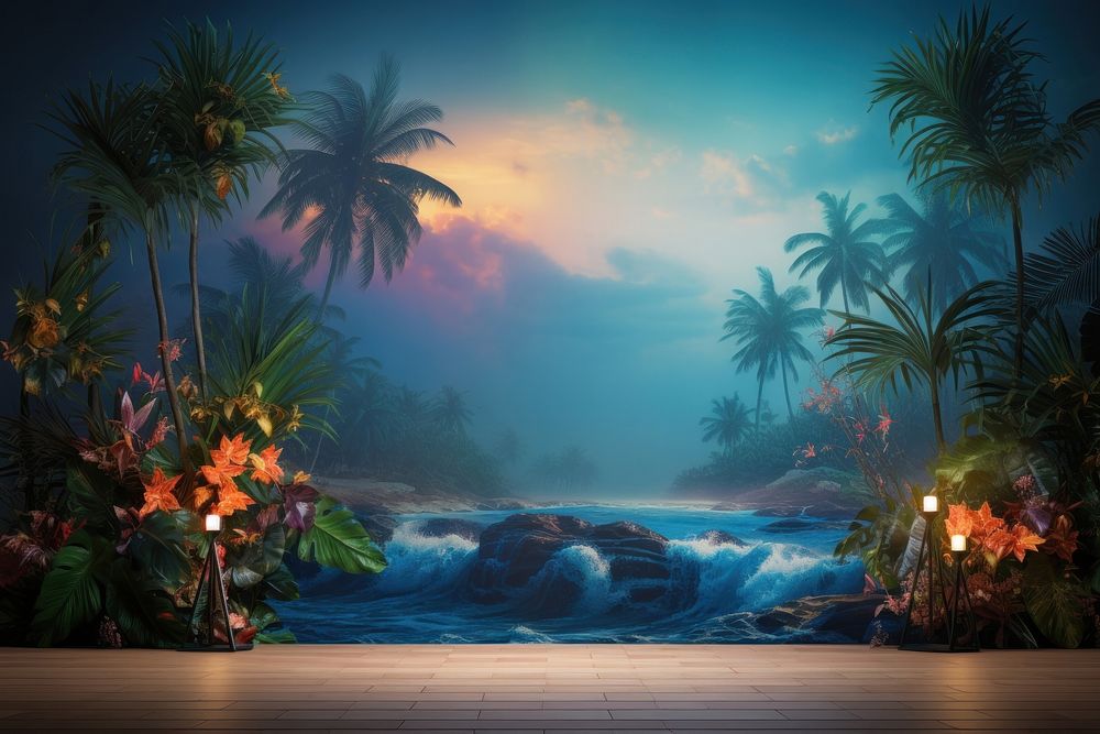 Tropical island outdoors painting nature.