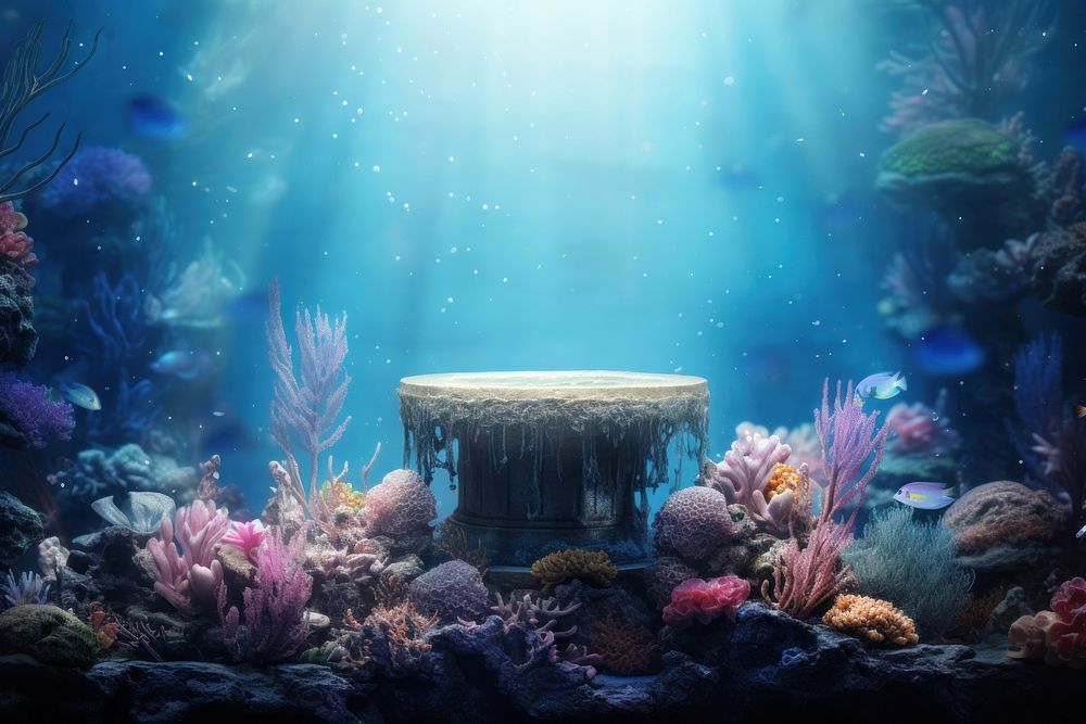 Seabed underwater aquarium outdoors.