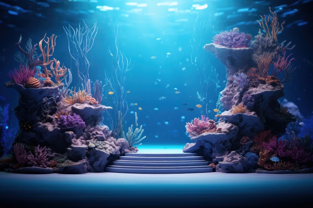 Seabed underwater aquarium outdoors.