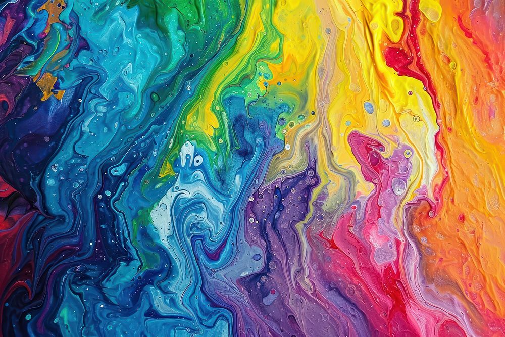Rainbow liquid metal background painting backgrounds art.