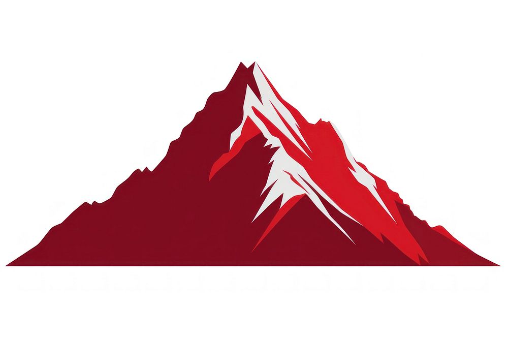 Red mountain white background mountaineering stratovolcano. AI generated Image by rawpixel.