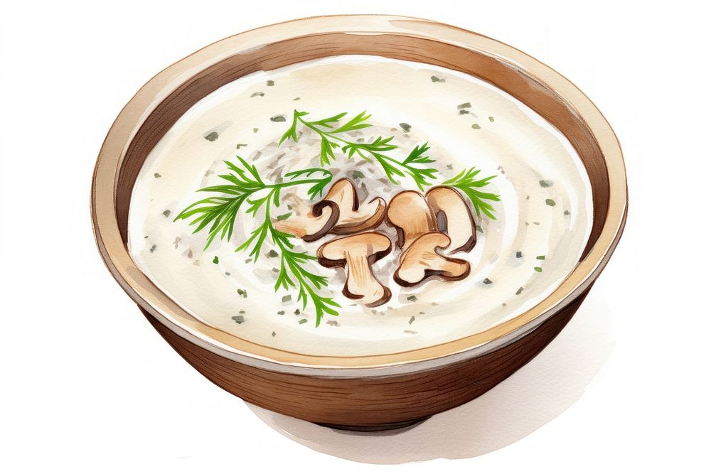 Creamy mushroom soup food meal dish. AI generated Image by rawpixel.