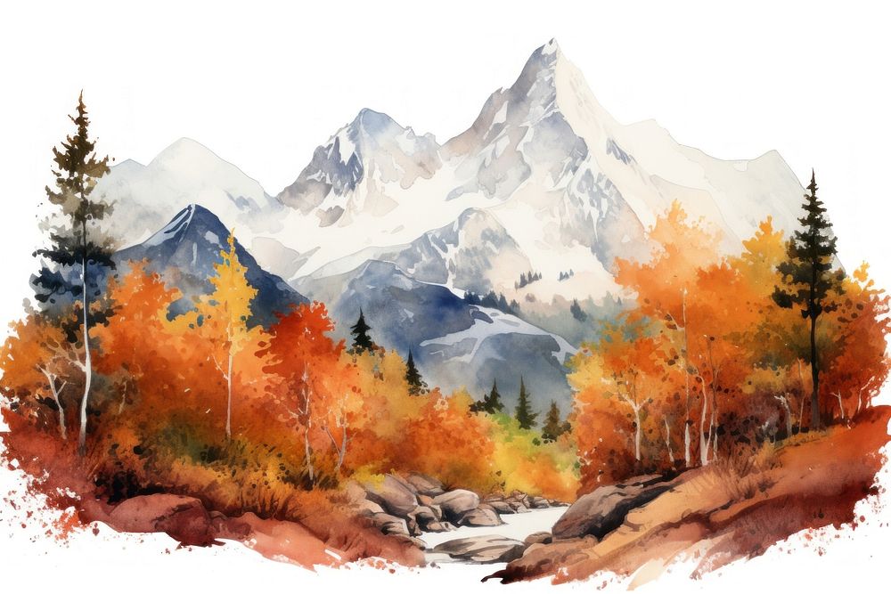 Autumn mountain wilderness landscape outdoors. AI generated Image by rawpixel.