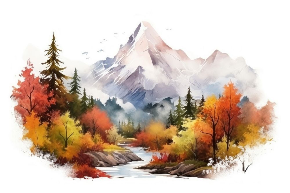Autumn mountain wilderness landscape outdoors. AI generated Image by rawpixel.