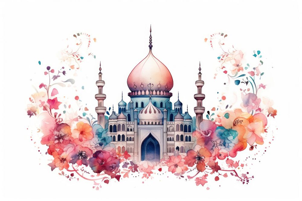 Eid mubarak architecture building pattern. AI generated Image by rawpixel.