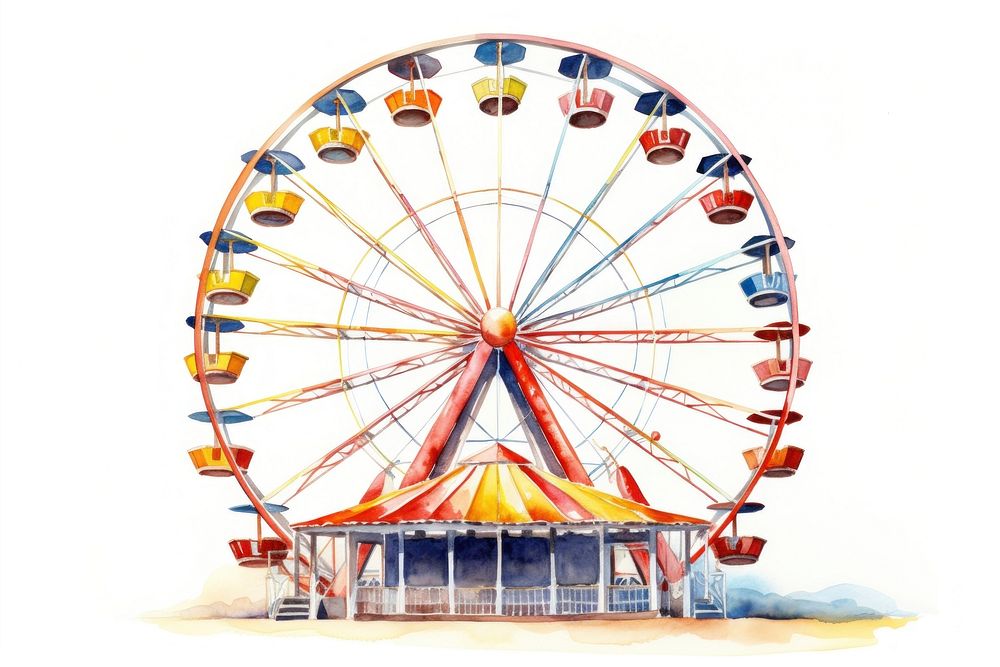 Carnival wheel fun white background. AI generated Image by rawpixel.