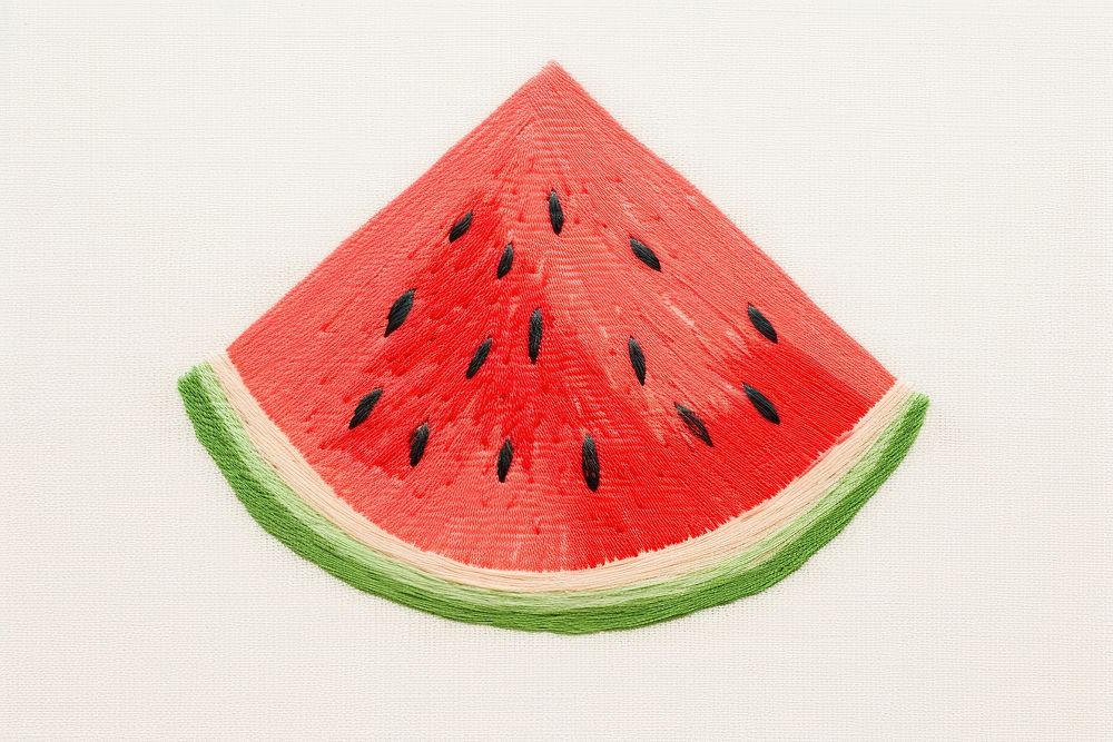 Embroidery of Watermelon watermelon fruit plant.