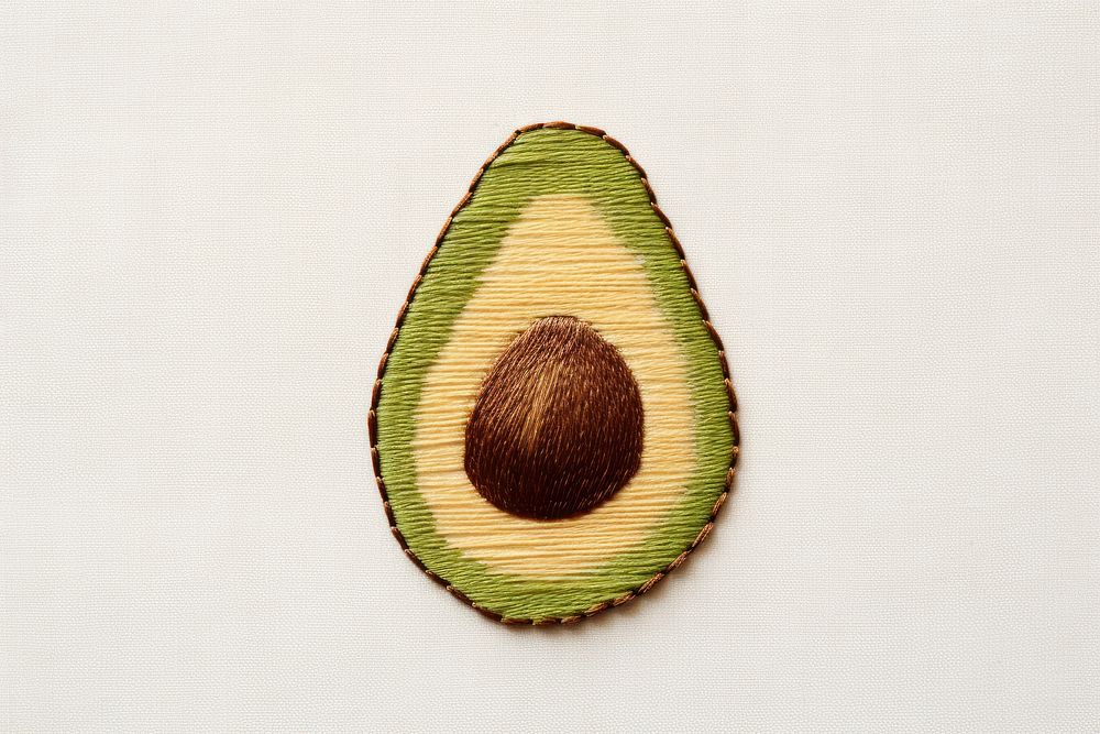 Embroidery of avocado food freshness pattern.