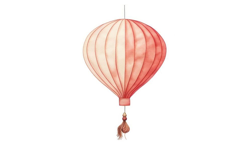 Embroidery of chinese lantern aircraft balloon transportation.