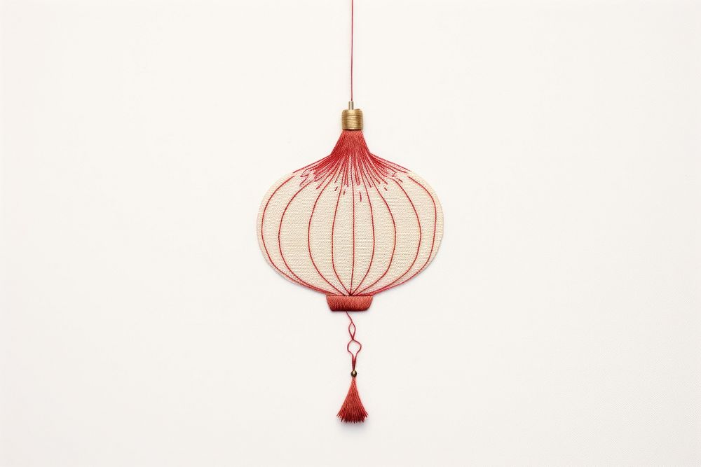 Embroidery of chinese lantern lamp celebration decoration.