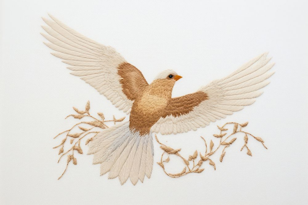 Embroidery of dove animal bird creativity.