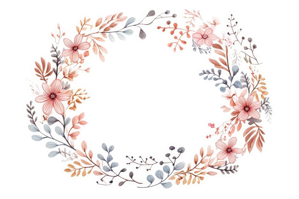 Embroidery of floral wreath pattern flower celebration.