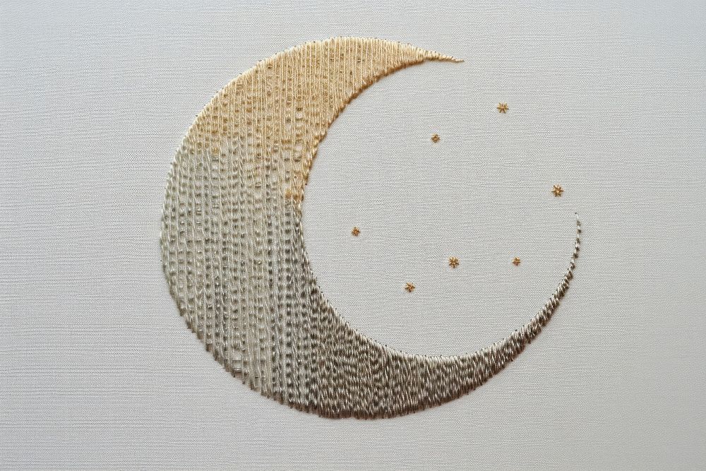 Embroidery of moon pattern astronomy crescent.