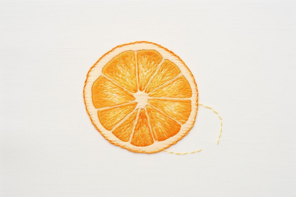 Embroidery of orange fruit grapefruit food antioxidant.