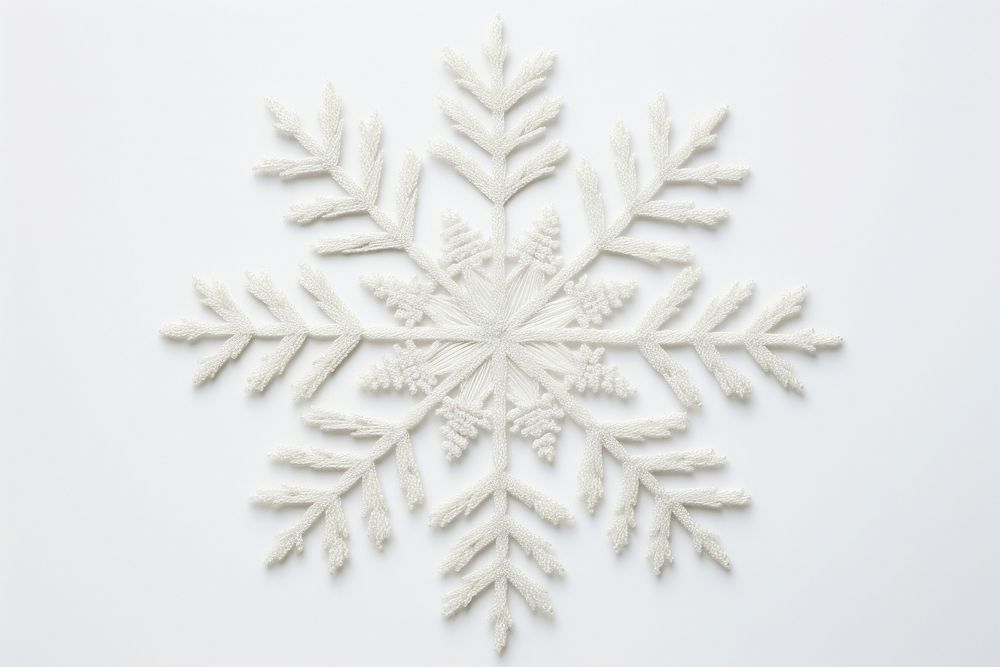 Embroidery of snowflake white celebration creativity.