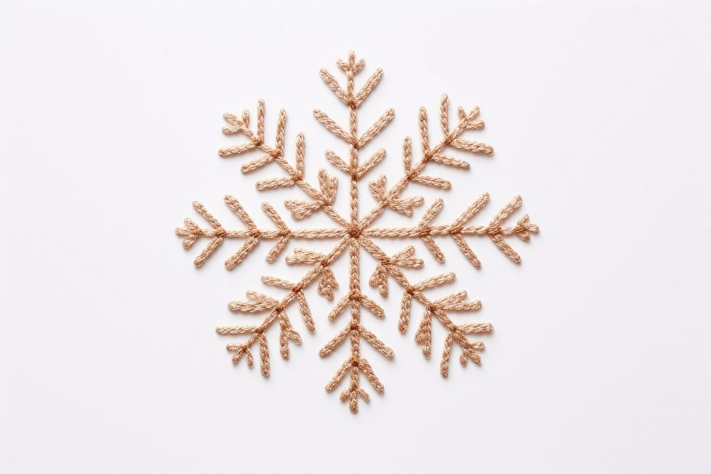Embroidery of snowflake pattern white celebration.