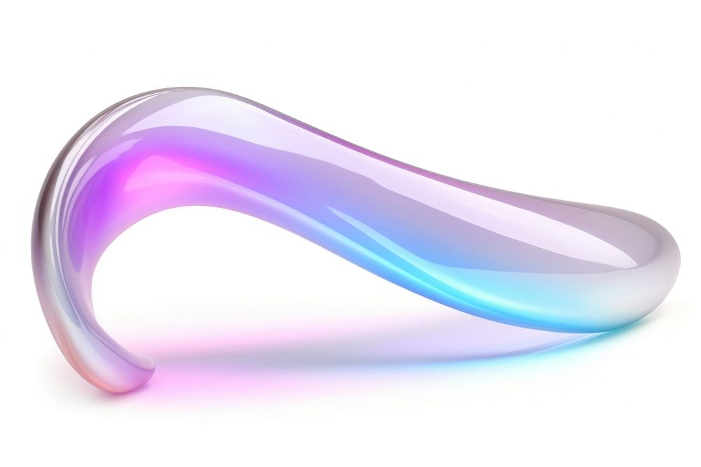 Curve shape iridescent white background accessories simplicity.