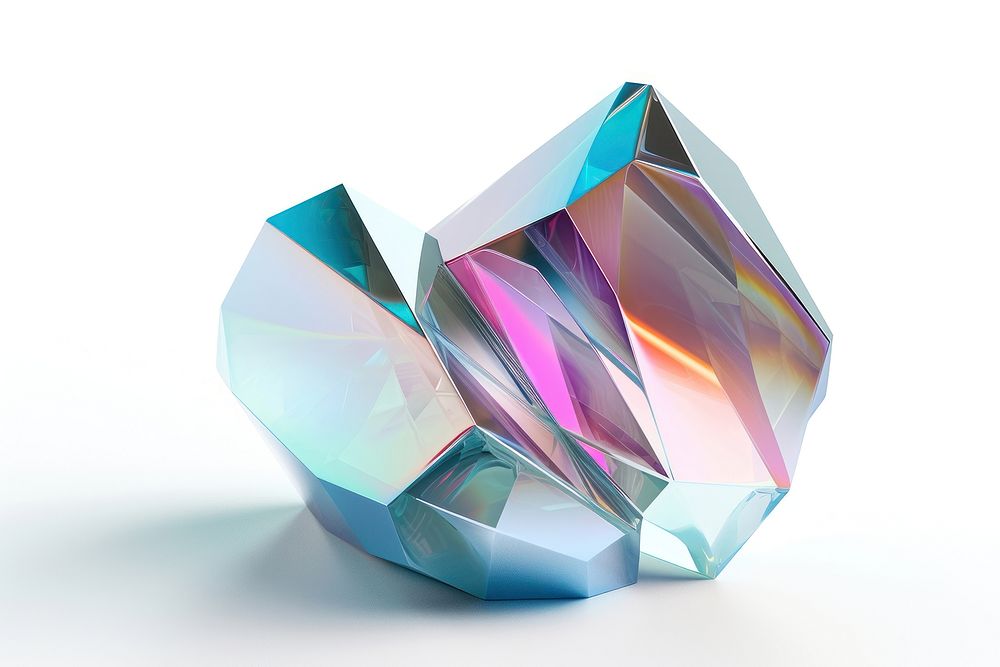 Geometric shape iridescent gemstone jewelry diamond.