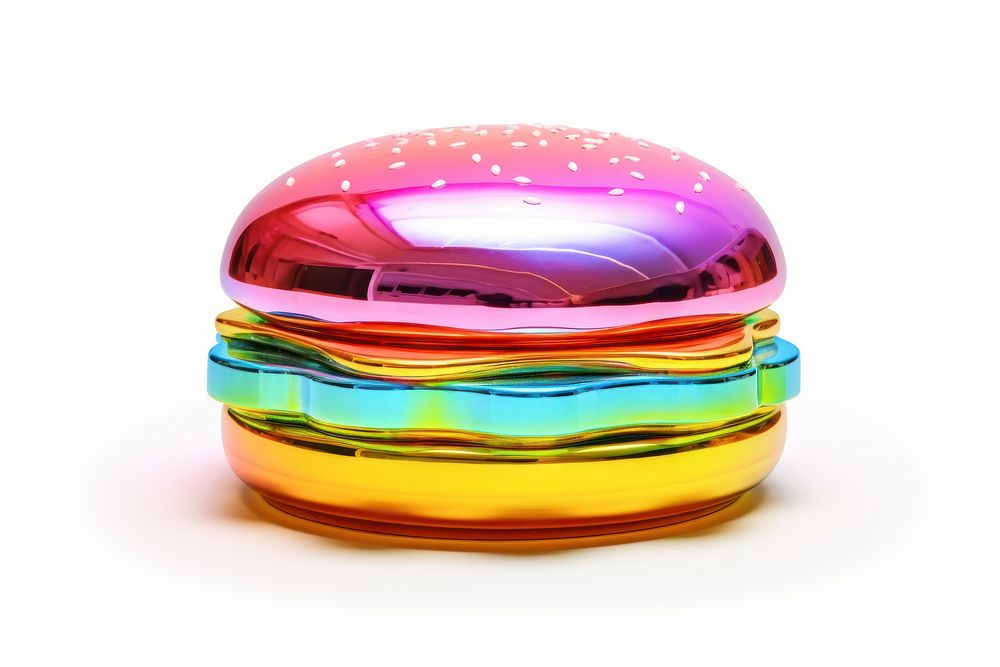 Hamburger icon iridescent food white background accessories.