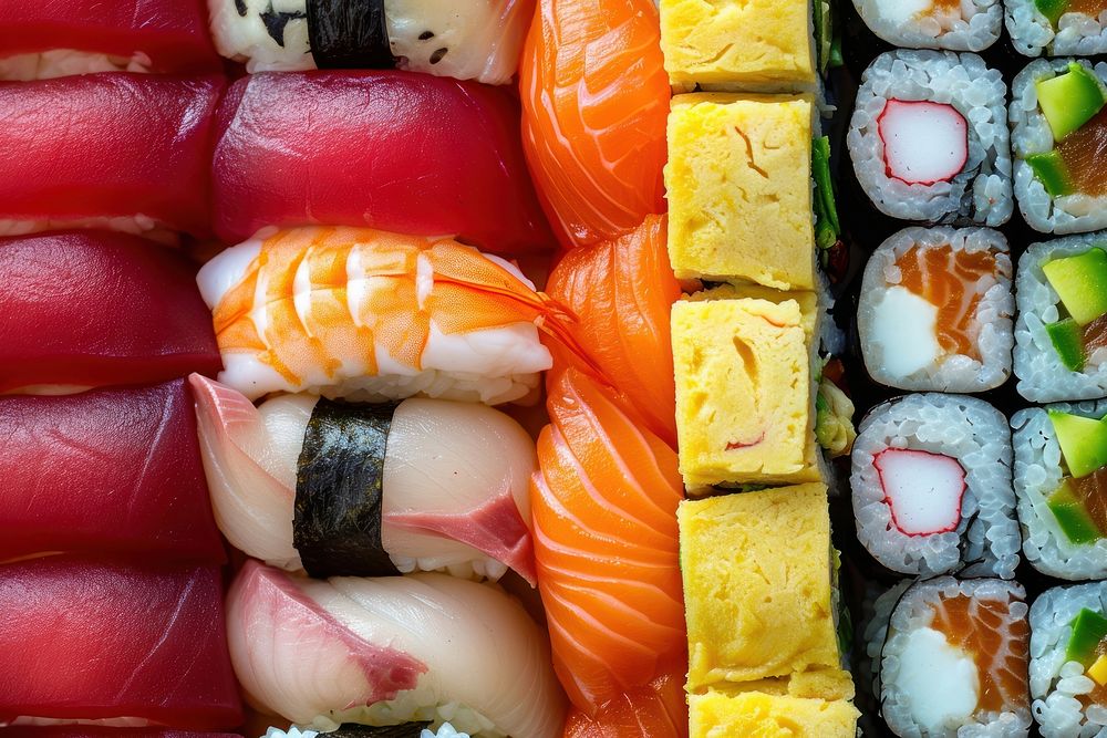 Sushi seafood salmon rice.