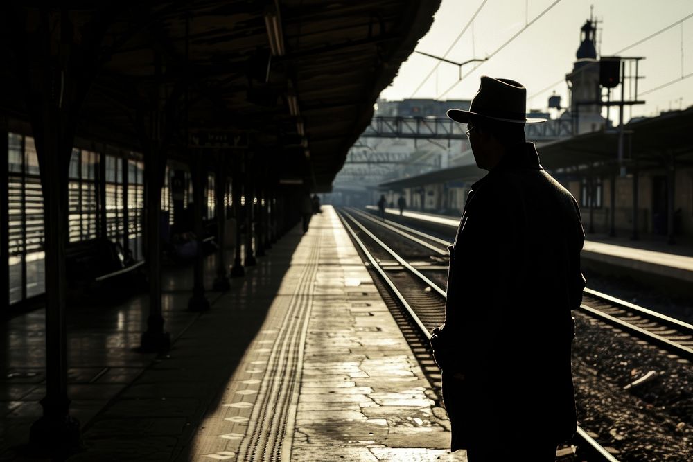 Israeli man passenger waiting on railway station train travel adult.