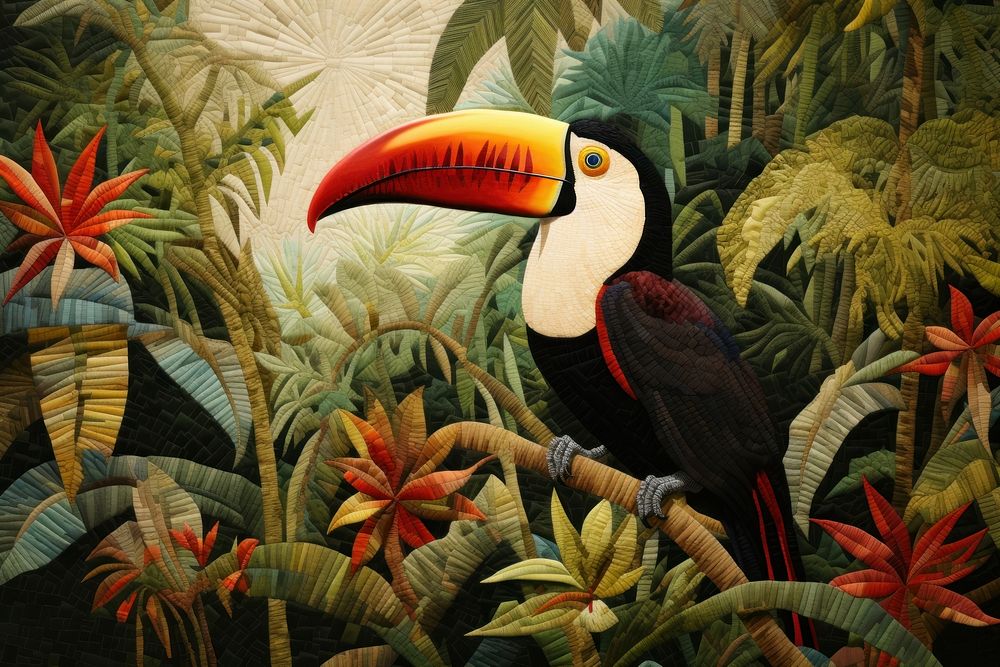 Toucan bird in rainforest outdoors animal nature.
