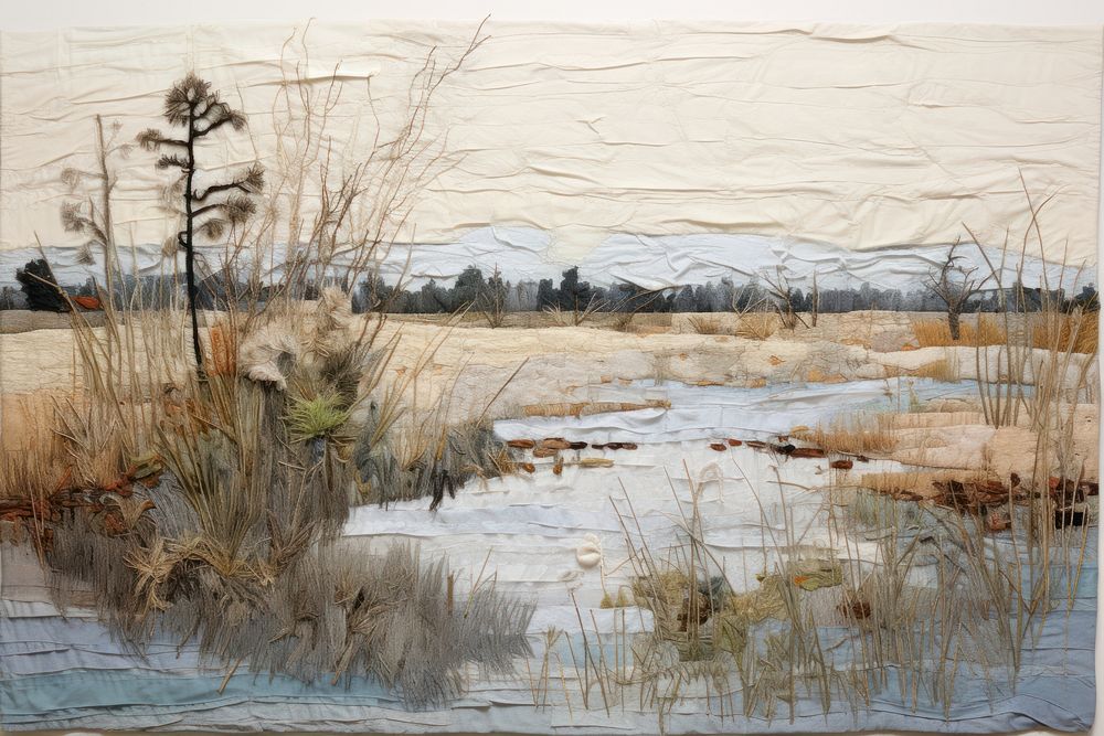 Wetlands lanscape landscape outdoors painting.