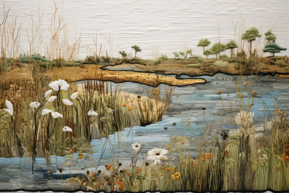 Wetlands lanscape landscape outdoors painting.