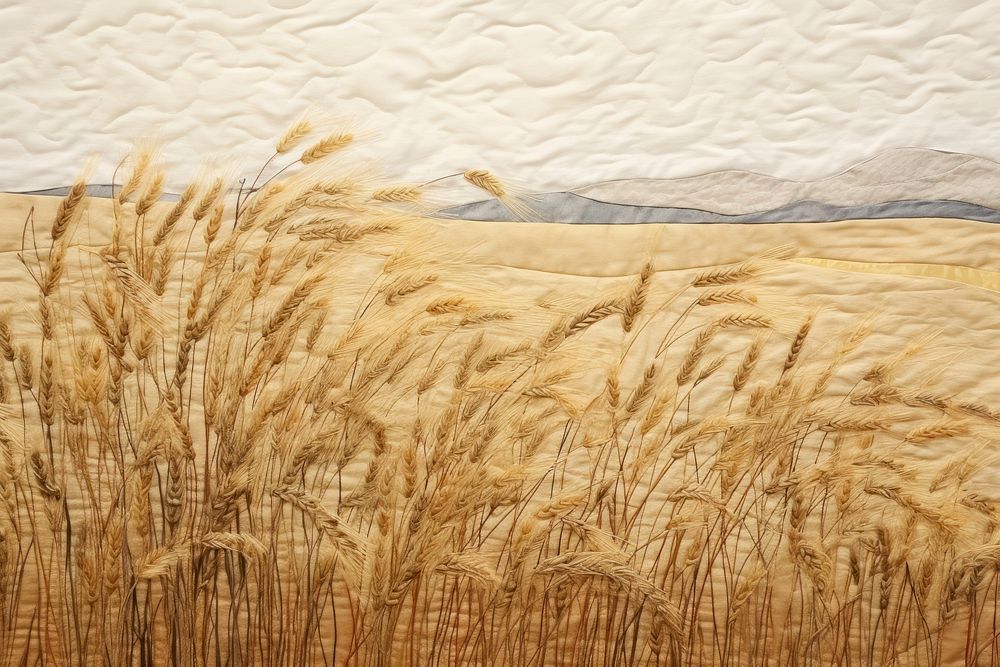 Wheat field landscape textile plant.