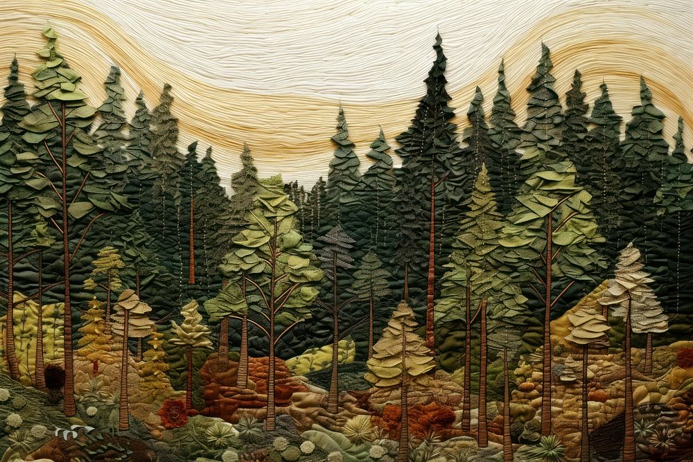 Woodland forest landscape outdoors painting.
