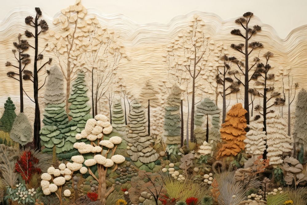 Woodland forest landscape outdoors painting.