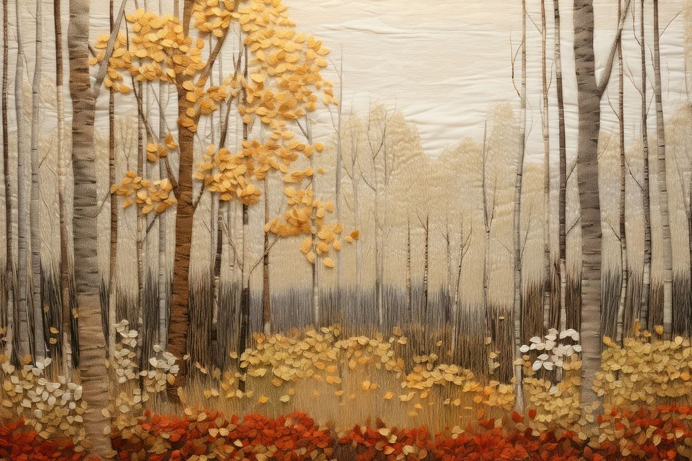 Autumn leaves forest landscape outdoors woodland.