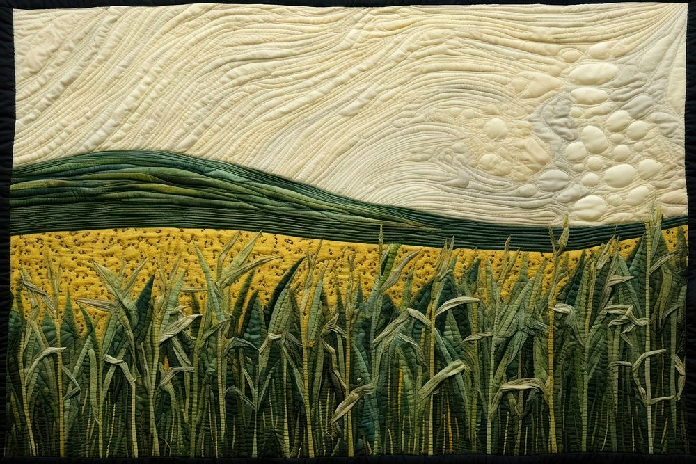 Corn field agriculture landscape textile.